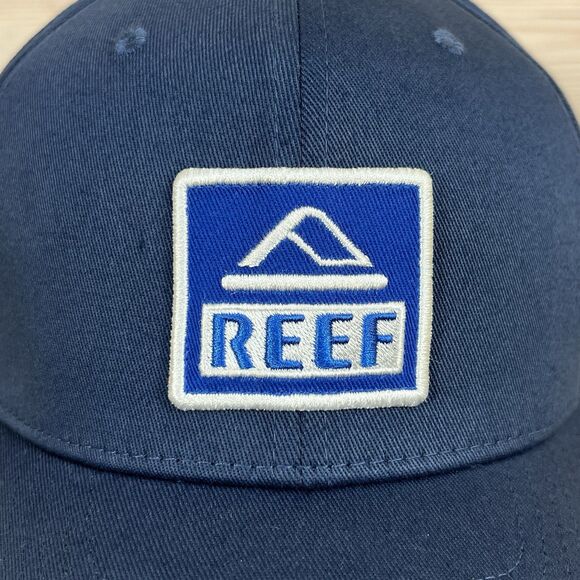 REEF Hat Dark Blue Flex Stretch Fit Jones Semi Curve Cap Logo Patch Beach Surf - Picture 3 of 12